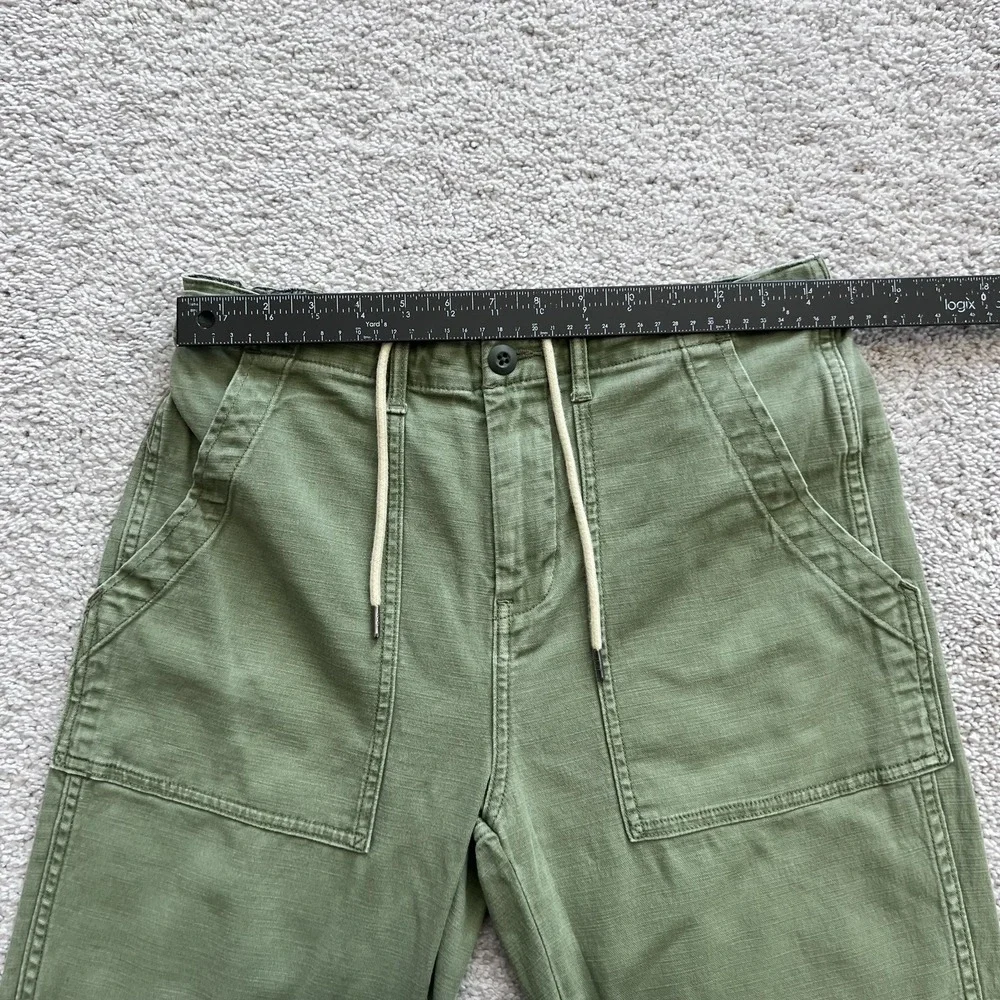 Flint And Tinder Chino Pants Mens 30x28 Green Elastic Waist Drawstring Tapered